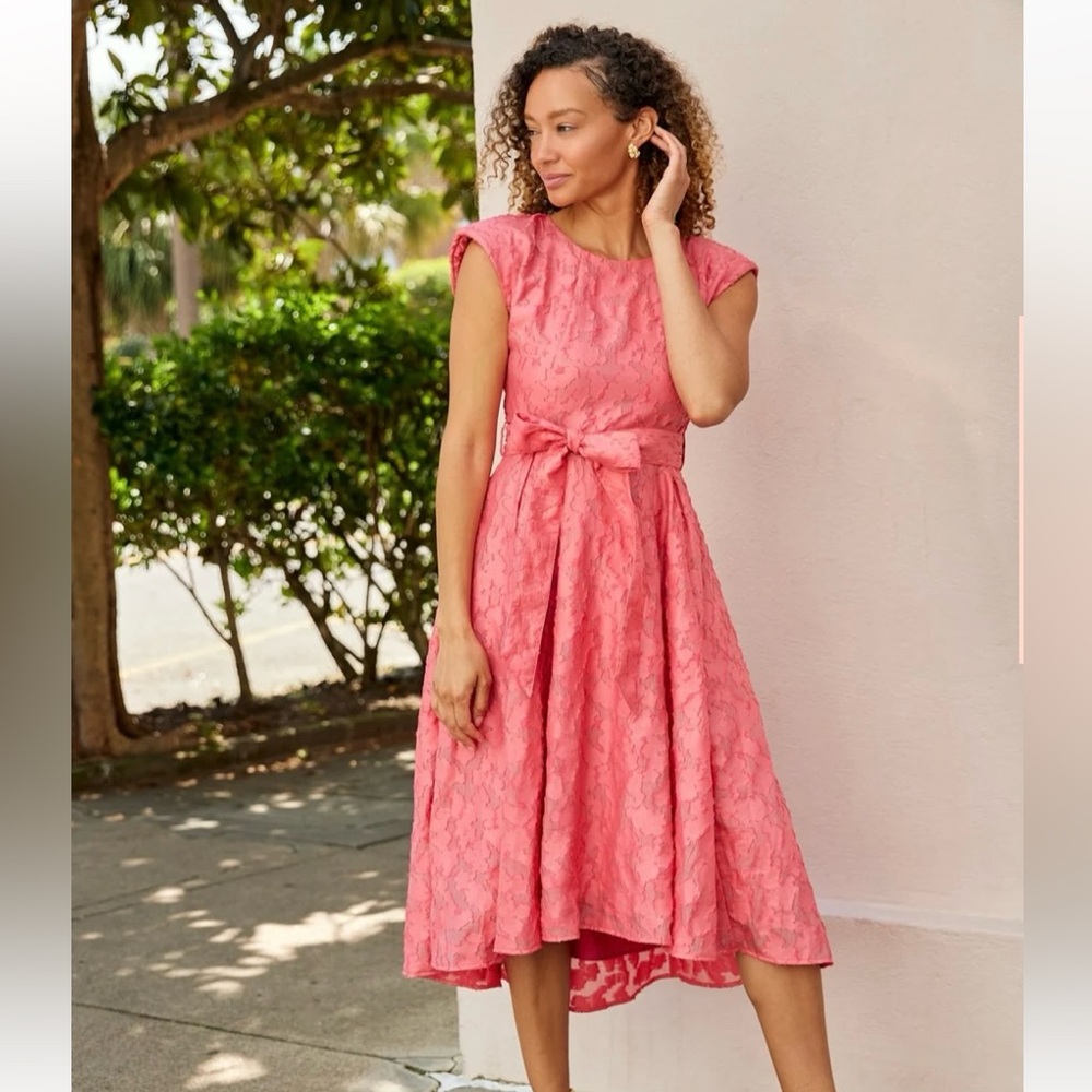 NWT Abbey Glass Olivia Dress, Hot Coral, XL